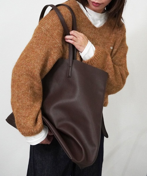 ダークブラウン 合成皮革 トートバッグ MICHAEL KORS ダークブラウン トートバッグ