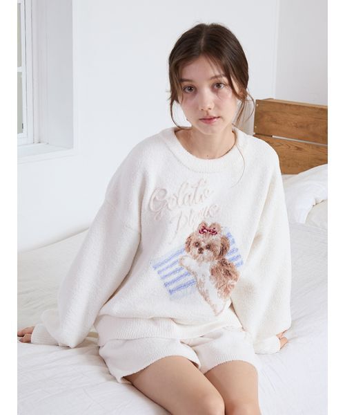 ジェラートピケ ハート ジャガードプルオーバー＆ショートパンツ　ブルージェラピケ gelato pique（ジェラートピケ）の「【ONLINE限定】シーズー