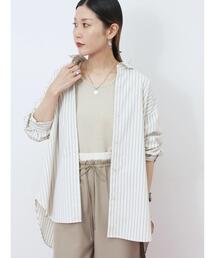 Samansa Mos2 blue | 【イージーケア】マルチスタイルシャツ(シャツ/ブラウス)