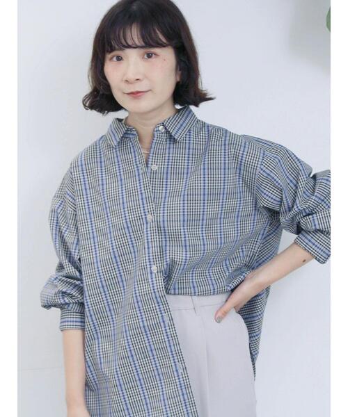 Samansa Mos2 blue（サマンサモスモスブルー）の「【イージーケア】マルチスタイルシャツ（シャツ/ブラウス・レディース・ブルー/グレー/ブラック/キナリ/ベージュ・M/L）」の10枚目の写真