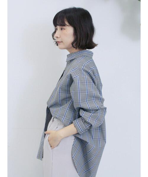 Samansa Mos2 blue（サマンサモスモスブルー）の「【イージーケア】マルチスタイルシャツ（シャツ/ブラウス・レディース・ブルー/グレー/ブラック/キナリ/ベージュ・M/L）」の11枚目の写真