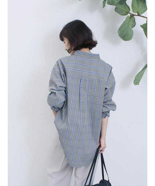 Samansa Mos2 blue（サマンサモスモスブルー）の「【イージーケア】マルチスタイルシャツ（シャツ/ブラウス・レディース・ブルー/グレー/ブラック/キナリ/ベージュ・M/L）」の13枚目の写真
