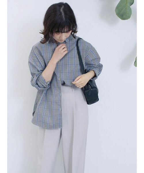 Samansa Mos2 blue（サマンサモスモスブルー）の「【イージーケア】マルチスタイルシャツ（シャツ/ブラウス・レディース・ブルー/グレー/ブラック/キナリ/ベージュ・M/L）」の14枚目の写真