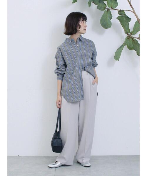 Samansa Mos2 blue（サマンサモスモスブルー）の「【イージーケア】マルチスタイルシャツ（シャツ/ブラウス・レディース・ブルー/グレー/ブラック/キナリ/ベージュ・M/L）」の16枚目の写真