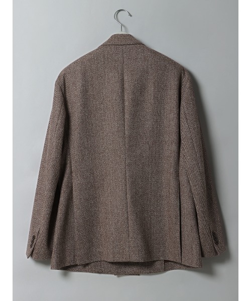 SUIT SQUARE（スーツスクエア）の「GOOVI ダブルブレストジャケット ウールソフトツイード ヘリンボーン（テーラードジャケット・メンズ・パープル系・1/2/3）」の2枚目の写真
