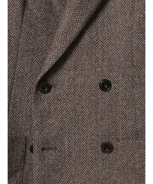 SUIT SQUARE（スーツスクエア）の「GOOVI ダブルブレストジャケット ウールソフトツイード ヘリンボーン（テーラードジャケット・メンズ・パープル系・1/2/3）」の6枚目の写真