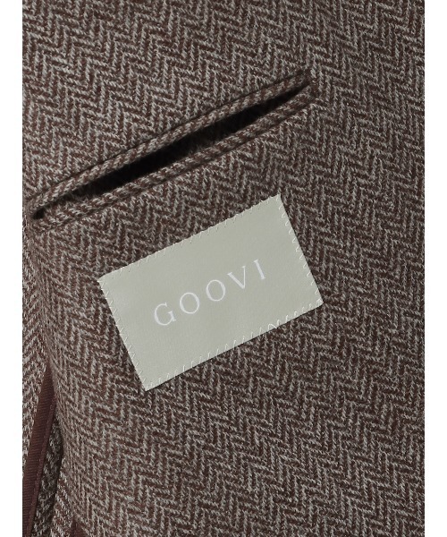 SUIT SQUARE（スーツスクエア）の「GOOVI ダブルブレストジャケット ウールソフトツイード ヘリンボーン（テーラードジャケット・メンズ・パープル系・1/2/3）」の8枚目の写真