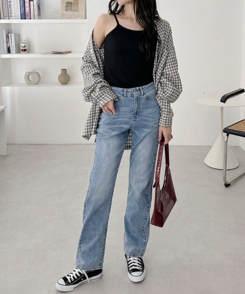 A.D.C.L.(エーディーシーエル)の「ストレッチ テーパードシルエット デニムパンツ(デニムパンツ・レディース・ブルー/ネイビー・M/L)」の11枚目の写真