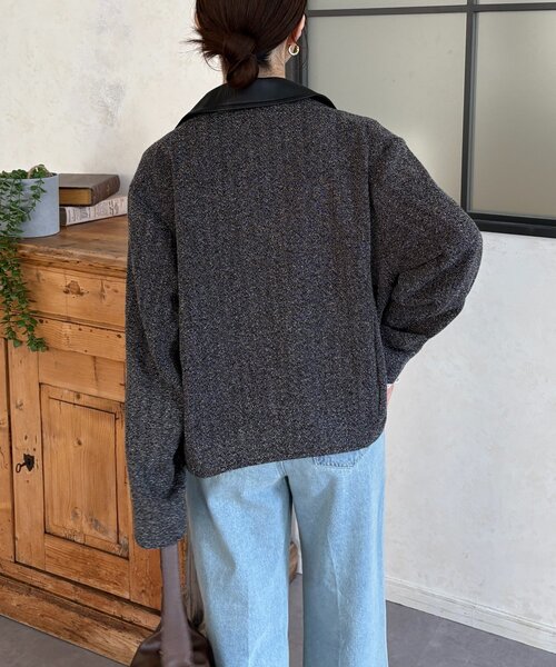 Thevon(ゼボン)の「ツイードショートジャケット(ブルゾン・レディース・ブラウン/ブラック・FREE)」の6枚目の写真