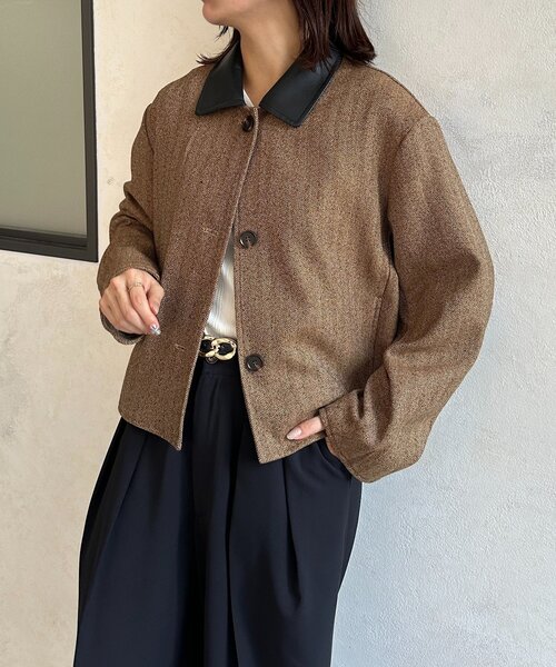 Thevon(ゼボン)の「ツイードショートジャケット(ブルゾン・レディース・ブラウン/ブラック・FREE)」の11枚目の写真