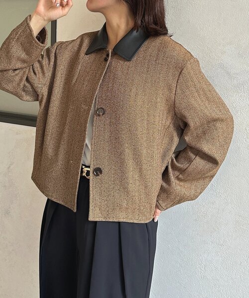 Thevon(ゼボン)の「ツイードショートジャケット(ブルゾン・レディース・ブラウン/ブラック・FREE)」の12枚目の写真