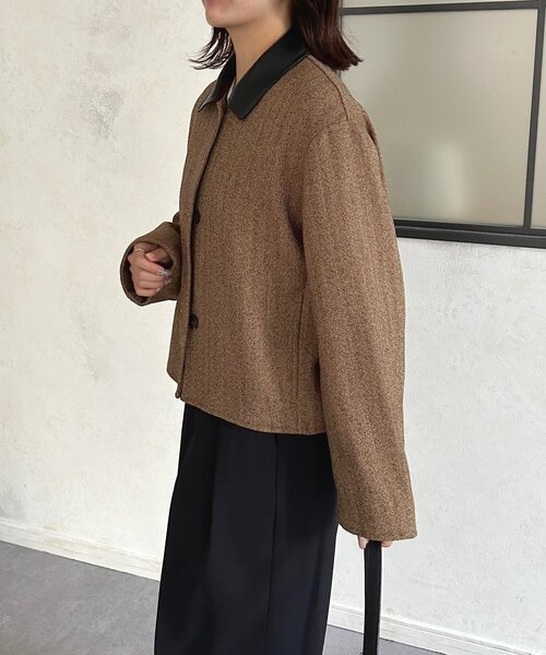 Thevon(ゼボン)の「ツイードショートジャケット(ブルゾン・レディース・ブラウン/ブラック・FREE)」の13枚目の写真