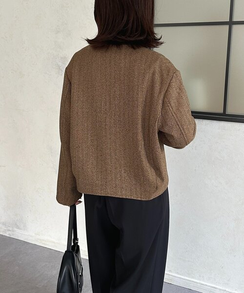 Thevon(ゼボン)の「ツイードショートジャケット(ブルゾン・レディース・ブラウン/ブラック・FREE)」の14枚目の写真