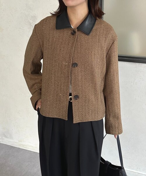 Thevon(ゼボン)の「ツイードショートジャケット(ブルゾン・レディース・ブラウン/ブラック・FREE)」の15枚目の写真