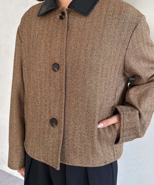 Thevon(ゼボン)の「ツイードショートジャケット(ブルゾン・レディース・ブラウン/ブラック・FREE)」の21枚目の写真