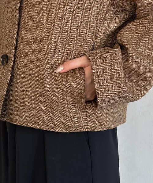 Thevon(ゼボン)の「ツイードショートジャケット(ブルゾン・レディース・ブラウン/ブラック・FREE)」の22枚目の写真