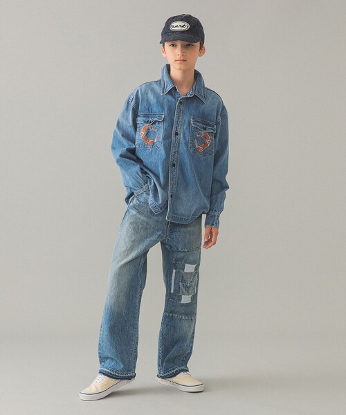 こども ビームス(コドモビームス)の「【別注】MARET / デニム パンツ(140~150cm)(デニムパンツ・キッズ・インディゴブルー・L(140-150㎝))」の3枚目の写真