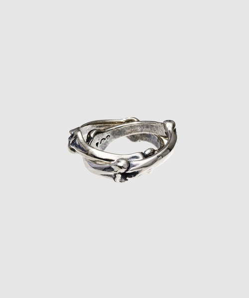 TAKAHIROMIYASHITATheSoloIst.(タカヒロミヤシタザソロイスト)の「bone shaped dual ring.(リング・メンズ・シルバー・US8/US8.5)」の2枚目の写真