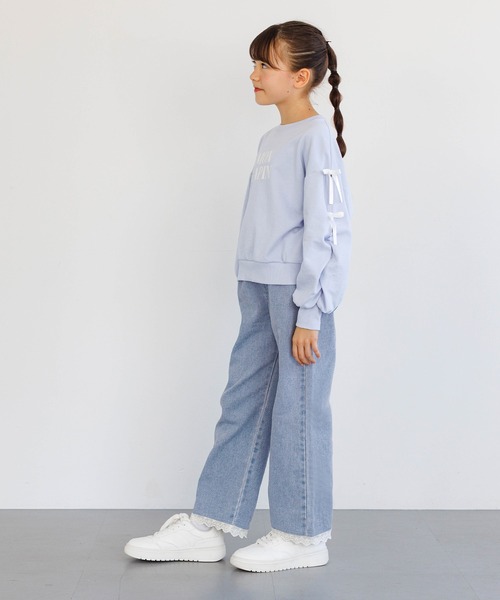 coca（coca）（コカ）の「キッズ　デニム裾レースパンツ（デニムパンツ・キッズ・ブルー・120/130/150/140）」の6枚目の写真