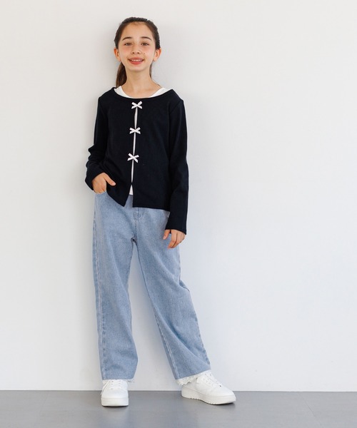 coca（coca）（コカ）の「キッズ　デニム裾レースパンツ（デニムパンツ・キッズ・ブルー・120/130/150/140）」の7枚目の写真