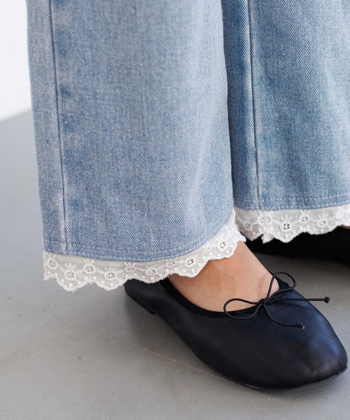 coca（coca）（コカ）の「キッズ　デニム裾レースパンツ（デニムパンツ・キッズ・ブルー・120/130/150/140）」の9枚目の写真