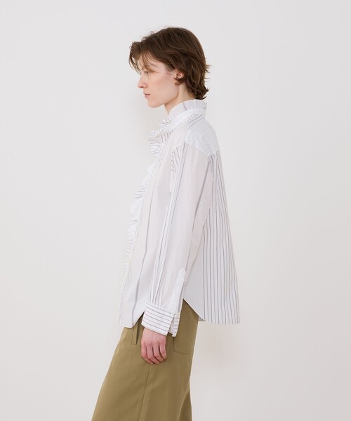 TOMORROWLAND ギャルリーヴィー コットンサッカー フリルクルーシャツ コットンサッカー フリルカラーシャツ（シャツ/ブラウス