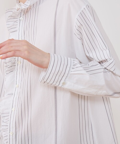 TOMORROWLAND ギャルリーヴィー コットンサッカー フリルクルーシャツ セール】 コットンサッカー フリルクルーシャツ （シャツ