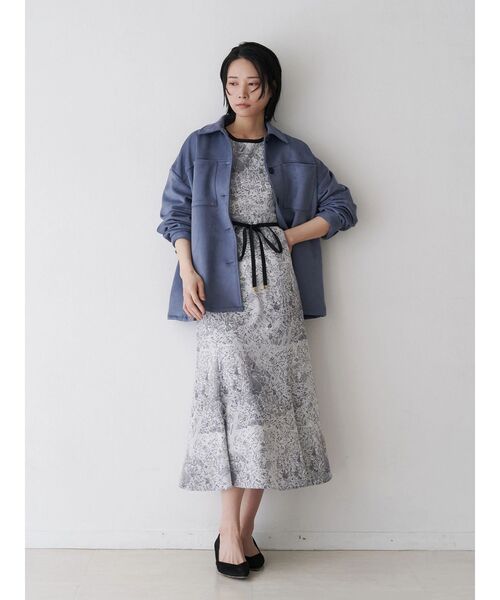 TONAL（トーナル）の「MAPモチーフパフマーメイドワンピース（ワンピース・レディース・ブラウン/ブラック・MEDIUM）」の5枚目の写真