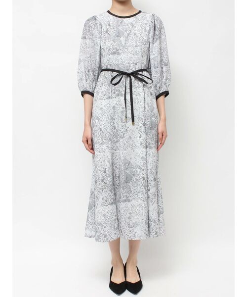 TONAL（トーナル）の「MAPモチーフパフマーメイドワンピース（ワンピース・レディース・ブラウン/ブラック・MEDIUM）」の6枚目の写真