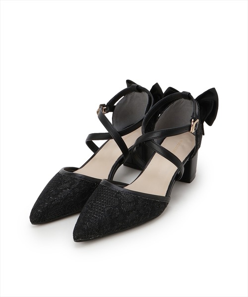 WILLSELECTION（ウィルセレクション）の「バックリボンレースパンプス（パンプス・レディース・アイボリー/ブラック・MEDIUM/LARGE）」の2枚目の写真