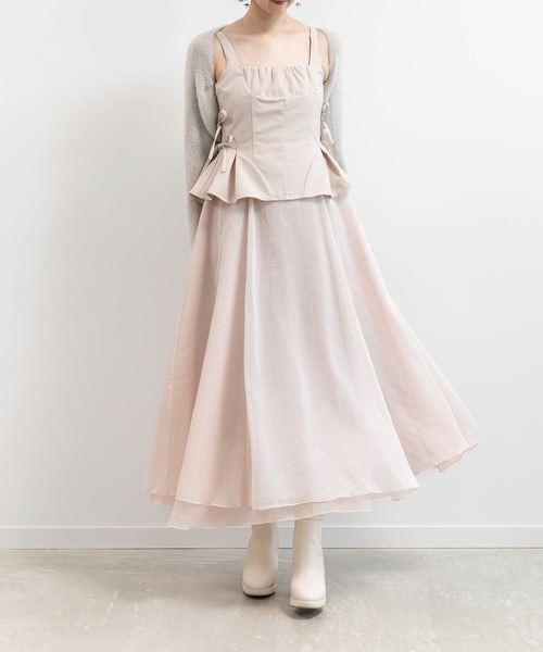 RANDA(ランダ)の「ペプラムリボンワンピース(ワンピース・レディース・ブラック/グレー/ピンク・0/1)」の3枚目の写真
