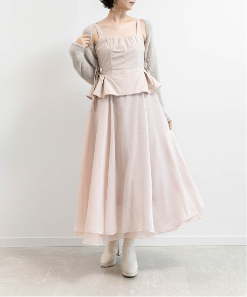 RANDA(ランダ)の「ペプラムリボンワンピース(ワンピース・レディース・ブラック/グレー/ピンク・0/1)」の8枚目の写真