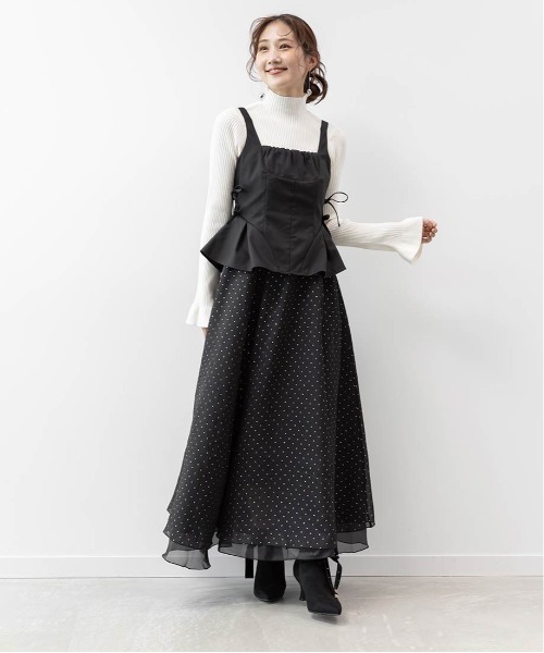 RANDA(ランダ)の「ペプラムリボンワンピース(ワンピース・レディース・ブラック/グレー/ピンク・0/1)」の16枚目の写真