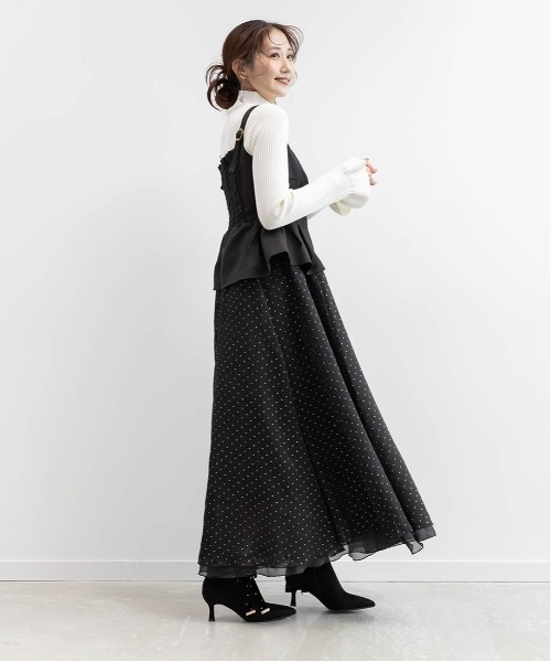 RANDA(ランダ)の「ペプラムリボンワンピース(ワンピース・レディース・ブラック/グレー/ピンク・0/1)」の19枚目の写真