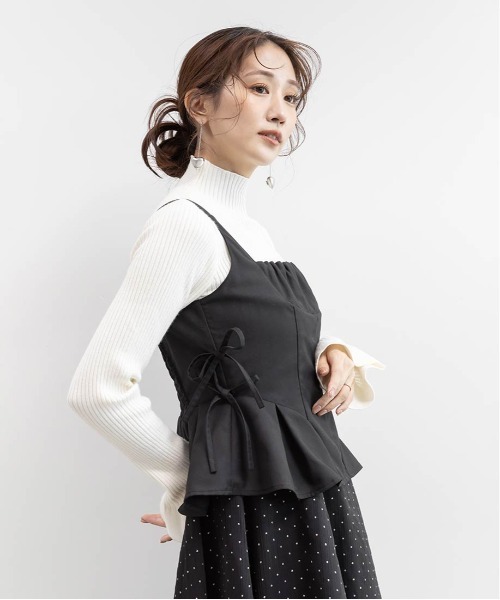 RANDA(ランダ)の「ペプラムリボンワンピース(ワンピース・レディース・ブラック/グレー/ピンク・0/1)」の21枚目の写真