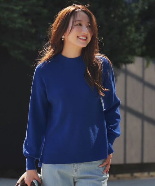 ANY SIS（エニィスィス）の「CICA加工 ビューティ畔ボトルネック ニット（ニット/セーター・レディース・ライトグレー系/ピンク系/ベージュ系/ライトイエロー系/ダルブルー系/ブラック系/アイボリー系/ネイビー系・MEDIUM）」の6枚目の写真