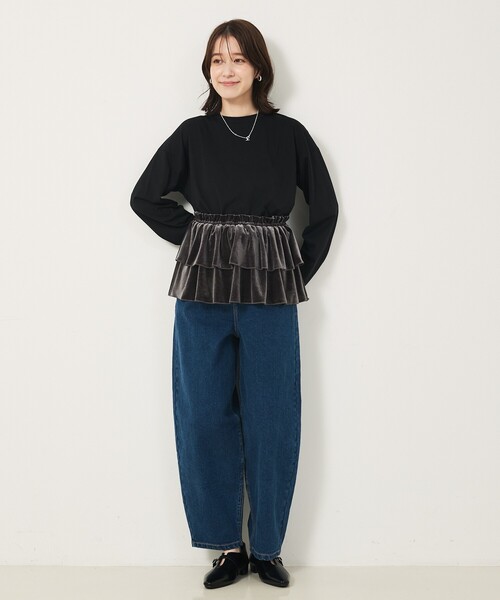 abahouse mavie(アバハウスマヴィ)の「【WEB Domani掲載】ベロアビスチェ付ロンT(Tシャツ/カットソー・レディース・ベージュ/グレー/チャコールグレー・フリー)」の19枚目の写真