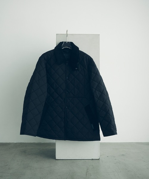 LAVENHAM（ラベンハム）の「【LAVENHAM for ADAM ET ROPE'】別注 SQUARE HEM RAYDON（ナイロンジャケット・レディース・ブラック/オフホワイト・M/S）」の8枚目の写真