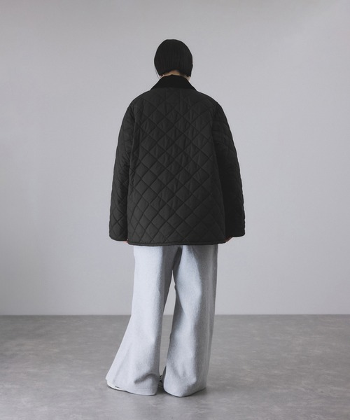 LAVENHAM（ラベンハム）の「【LAVENHAM for ADAM ET ROPE'】別注 SQUARE HEM RAYDON（ナイロンジャケット・レディース・ブラック/オフホワイト・M/S）」の11枚目の写真