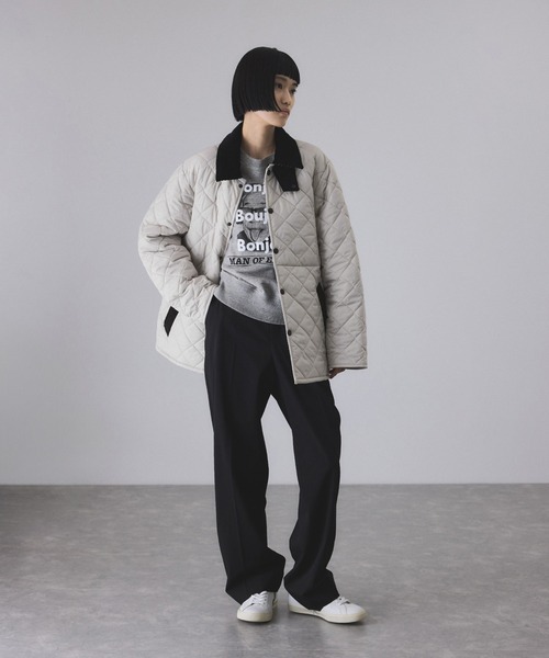 LAVENHAM（ラベンハム）の「【LAVENHAM for ADAM ET ROPE'】別注 SQUARE HEM RAYDON（ナイロンジャケット・レディース・ブラック/オフホワイト・M/S）」の12枚目の写真