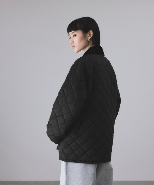 LAVENHAM（ラベンハム）の「【LAVENHAM for ADAM ET ROPE'】別注 SQUARE HEM RAYDON（ナイロンジャケット・レディース・ブラック/オフホワイト・M/S）」の14枚目の写真