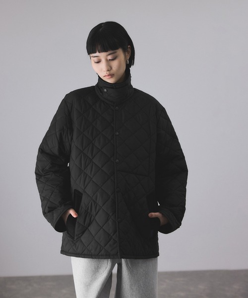 LAVENHAM（ラベンハム）の「【LAVENHAM for ADAM ET ROPE'】別注 SQUARE HEM RAYDON（ナイロンジャケット・レディース・ブラック/オフホワイト・M/S）」の17枚目の写真