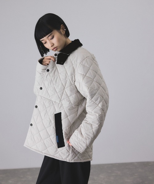 LAVENHAM（ラベンハム）の「【LAVENHAM for ADAM ET ROPE'】別注 SQUARE HEM RAYDON（ナイロンジャケット・レディース・ブラック/オフホワイト・M/S）」の21枚目の写真