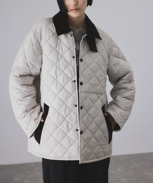 LAVENHAM（ラベンハム）の「【LAVENHAM for ADAM ET ROPE'】別注 SQUARE HEM RAYDON（ナイロンジャケット・レディース・ブラック/オフホワイト・M/S）」の22枚目の写真