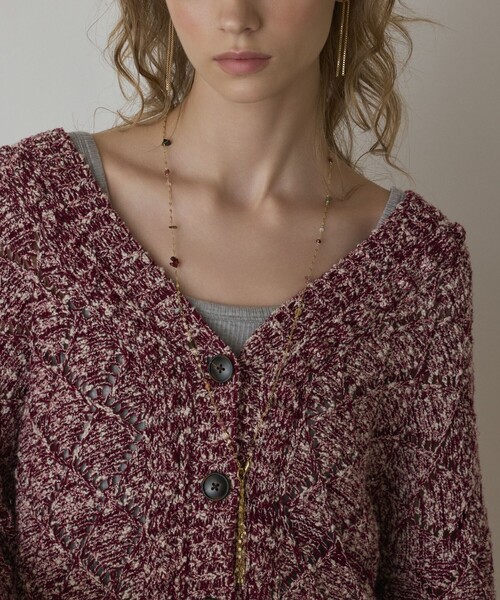 GRACE CONTINENTAL（グレースコンチネンタル）の「オーバーニットカーディガン（カーディガン/ボレロ・レディース・ブラック/ボルドー・36）」の9枚目の写真