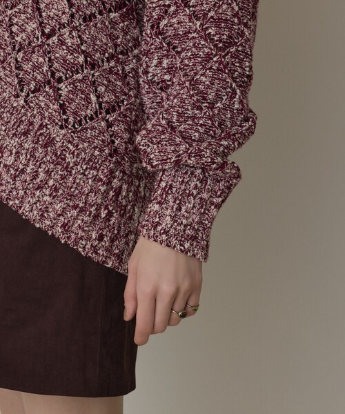 GRACE CONTINENTAL（グレースコンチネンタル）の「オーバーニットカーディガン（カーディガン/ボレロ・レディース・ブラック/ボルドー・36）」の11枚目の写真
