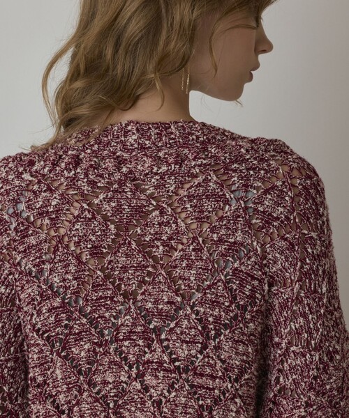 GRACE CONTINENTAL（グレースコンチネンタル）の「オーバーニットカーディガン（カーディガン/ボレロ・レディース・ブラック/ボルドー・36）」の12枚目の写真