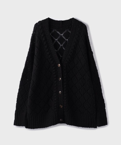 GRACE CONTINENTAL（グレースコンチネンタル）の「オーバーニットカーディガン（カーディガン/ボレロ・レディース・ブラック/ボルドー・36）」の18枚目の写真