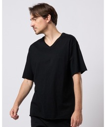 【オシャレ✩シンプル✩wjk】濃紺　Vネックカットソー サイズL wjk - 【オシャレ✩シンプル✩wjk】濃紺 Vネックカットソー サイズLの