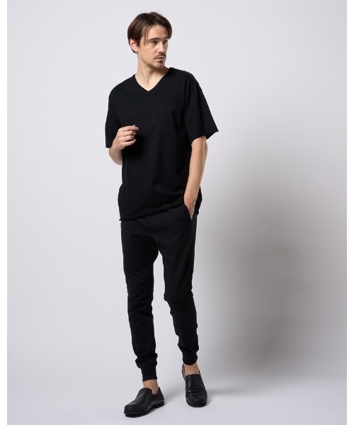 wjk(ダヴルジェイケイ)の「wide cut-off V-neck S/S(Tシャツ/カットソー・メンズ・ホワイト/ブラック・X-LARGE/LARGE/MEDIUM/SMALL)」の9枚目の写真